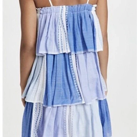 Lemlem Womens Esthal Colorblock Short Dress Swim Cover-up Blue XS $495, swim New - Picture 8 of 13